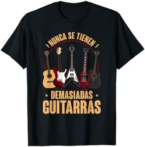 Hombre Nunca Se Tienen Suficientes Guitarras Rock Guitarrista Camiseta