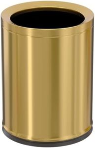 LEASYLIFE 12L/3Gal Antique Brass Bathroom Trash Can,Brushed Brass Garbage can,Small Gold Wastebasket for Office,Hotel,restuarant,Bank,Bathroom,Bedroom (Gold 12)