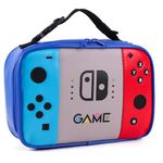 ONTESY Boys Lunch Box Switch Game Lunch Bag Thermal Insulated Bentobox Container Waterproof Leather Mini Lunch Cooler for Boys Girls Kids Toddlers Teens Men Women for School Pinic (Blue)