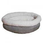 Rosewood Luxury Fleece Lined Plush Oval Dog Bed, 20”