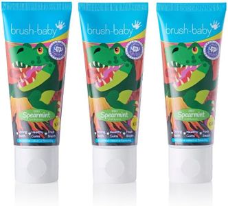 brush-baby Mild Spearmint Toothpaste for Kids 3+ Years Contains Xylitol and Fluoride for Strong Teeth, Healthy Gums & Fresh Breath (Pack of 3 x 50ml Tubes)