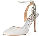 Badgley Mischka Women's Blanca Pump, White Satin, 8