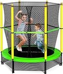 Vanvuson Trampoline for Kids, 4.5FT Indoor & Outdoor, Kids Trampoline with Enclosure Safety Net, Small for Toddler