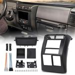 G-PLUS Double Din Stereo Radio Dash Mounting Bezel Kit Compatible with Jeep Wrangler TJ 1997-2002 95-6549