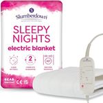 Slumberdown Sleepy Nights Electric Blanket King Size - Warm, Cosy & Energy-Efficient Heated Blanket with 3 Heat Settings | BEAB-Approved, Washable & Easy-Fit Straps (150 × 142cm)