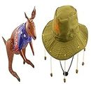 Adult Australian Hat with corks & 70cm Inflatable Kangaroo