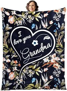 Mothers Day Gifts for Grandma, Gifts for Grandma Blanket, Grandma Gifts from Grandkids, Best Grandma Gifts, Grandma Birthday Gifts from Grandchildren, Throw Blanket 65”x50” (Flowers)