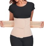 MAMODY Postpartum Belly Wrap – Post Partum Women Belly Belt After Pregnancy Postpartum Belly Band Waist Cinchers After Birth (Beige, S/M)