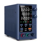 DC Power Supply 0-32V 0-10A, Lab DC Power Supply Variable with Memory Storage, Bench Power Supply with Encoder Adjustment & USB-A/Type-C Fast Charging Interface