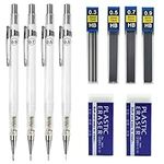 10Pcs Mechanical Pencil Set 0.3 0.5 0.7 0.9mm Hb Mechanical Pencil Automatic Pencil Architecture Propelling Pencil Drafting Clutch Pencil with Lead Refills Eraser for Art Drawing Writing Sketching