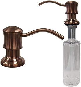 S STRICTLY KITCHEN + BATH Stainless Steel Dish Soap Dispenser, Traditional Liquid Soap Dispenser with Refillable Bottle, Copper Finish, Kitchen Sink Soap Dispenser