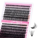 Cluster Lashes D Curl Lash Clusters 280 Pcs Lash Extension Clusters Individual Lashes Soft DIY Eyelash Extensions Mixed Tray Eyelash Clusters Natural Look (40D+60D-0.07D, 8-20mm)