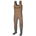 Shakespeare Sigma Neoprene Chest Waders, Overalls, Waders, For Wading , Fly Fishing , Hunting , Muck Work, Unisex, Grey/Green, 10