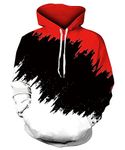 Kinberr Men Fleece Hooded Sweatshirts Couple Black Red Hoodies Novelty Funny Pullovers with Drawstring for Party