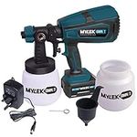 MYLEK Cordless Paint Sprayer Gun Kit 20V - Lightweight - Li-Ion Battery - UK Charger - 2 Paint Cups - Professional Coverage, Sheds, Fences, Furniture, Walls, Ceilings, Decking, Indoor and Outdoor