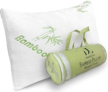 Rayon Derived from Bamboo Pillow King 20" x 36" [Adjustable] Shredded Memory Foam for Sleeping - Ultra Soft, Cool & Breathable Zippered Cover - Relieves Neck Pain - Back/Stomach/Side Sleeper