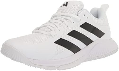 adidas Men's Court Team Bounce 2.0 Indoor Shoe, White/Black/White, 7 US