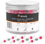 Wirefy 150 PCS Solder Seal Wire Connectors - Heat Shrink Solder Butt Connectors - Waterproof Solder Sleeves - Self Soldering Wire Connectors - Red 22-18 AWG