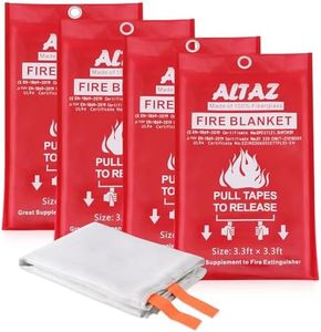 Altaz Emergency Fire Blanket for Home Kitchen - 39.4"x39.4" Flame Suppression Fiberglass Fire Blankets for Camping, Grill, Car, Office, Warehouse, Fireplace, Survival, Safety (4 Pack)