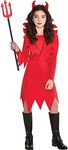 Amscan Suit Yourself Devious Devil Halloween Costume for Girls, Large, Includes Dress, Headband, Collar