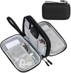 FYY Electronic Organizer, Travel Cable Organizer Bag Pouch Electronic Accessories Carry Case Portable Waterproof Double Layers Storage Bag for Cable, Cord, Charger, Phone, Earphone, Large Size, Black