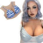 ALZRGORA Fake Breast Round Silicone Breasts Forms Silicone Breastplate C-G Cup For Drag Queen Crossdresser Cosplay