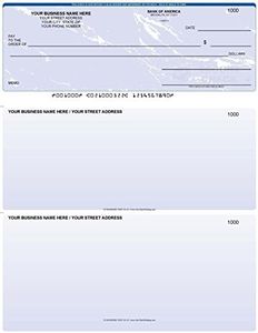ABC Printed Business Checks Compatible w/QuickBooks on Top, Blue Marble (250 Sheets)