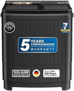 Bosch 8.5 kg 5 Star Semi-Automatic Top Loading Washing Machine (2025 Model, WJG855G0IN, 4 Wash Programs, Anti-Rust Body, 1300 RPM Spin Speed, Black, 5 Years Comprehensive Warranty)