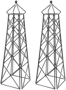 Achla Lattice Obelisks, Graphite, 67", Pack of 2