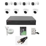 CP PLUS Full HD 8 Channel DVR with 2.4 MP 4 Outdoor and 4 Indoor Cameras [Built-in Audio MIC + Motion Detection] + 2 TB HDD + 8 Ch SMPS + CCTV Cable, JK Vision HDMI+BNC/DC Set, White