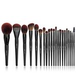 Jessup Makeup Brushes Set Premium Synthetic Powder Foundation Highlight Concealer Eyeshadow Blending Eyebrow Liner Spoolie Brush Set Black 21pcs T271