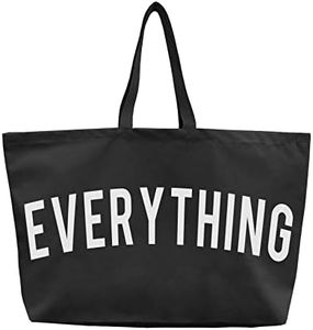 LLYLIU Canvas Tote Bag - Extra Large Shopping Beach Totes Bags Reusable Big Grocery Bag 28" x 8" x 16", Black