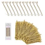 Enselling Hair Grips Pack of 50-5.5cm - Crimped Blonde Bobby Pins for Women, Girls and Hairdressing Salons -Perfect for Thick, Thin & Curly Hair Styling (Golden)