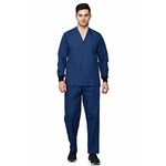 adhyah TrendyUniform Medical Scrubs for Doctors men women professional scrub suit for doctors OT Dress Full Sleeves (NAVY SMALL)