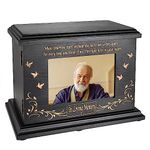 Cremation Memorial Urns for Human Ashes Adult Male Female, Wooden Picture Frame Urns Box and Casket for Ashes Men Women Child, Large Burial Funeral Urns for Ashes (Black)