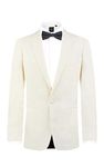 Dobell Mens White Tuxedo Dinner Jacket Regular Fit Notch Lapel-44R