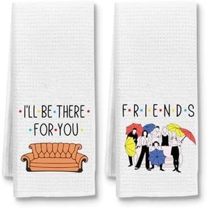 KISJO 2 Pack Friends TV Show Central Perk, Funny Kitchen Towels Hand Towels, Kitchen Dish Towels Flour Sack Dish Towels Friends TV Show Gift for Friends Birthday Christmas