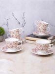 U.P.C Classic Ceramic Cups and Saucer Set for Home and Kitchen, Set of 12 (6 Cup 150 ml & 6 Saucer (Cup White01)