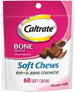 Caltrate 600+D3, Calcium and Vitamin D3 Supplement Soft Chews, 600 mg (Chocolate Truffle Flavor, 60 Count)