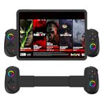 Megadream Mobile Game Controller for iPad/Tablet Wireless Gamepad for Android/iOS/PC/NS,Bluetooth Controller RGB Telescopic Joystick,13-25cm Perfect works for COD/Genshin, Direct Play (Black)