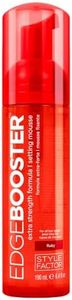 Style Factor EDGE BOOSTER Extra Strength Setting Mousse – Frizz Control, Extra Volume, and Conditioning – 6.4oz Ruby Mousse for Curly Hair