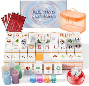 Floating Mahjong Tiles for Pool, 160PCS American Mahjong Tiles, Waterproof High hardness ABS, Water-Draining Handbag, Dice&Chips, Instruction Manual, for Hot Tub/Spa/Pool, Perfect for Gifting(Yellow)