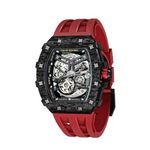 TSAR BOMBA Luxury Mens Automatic Wrist Watches - Carbon Fiber - Japanese Movement Sapphire Glass - 50M Waterproof - Luminous Elegant Men's Gift TB8208 Red, Carbon Fiber-Red Strap, Mechanical