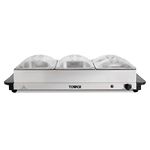 Tower T16041 Four Tray Buffet Server and Plate Warmer with 2 x 2.4 and 2 x 1.2 Litre Trays Capacity, 300 W, Adjustable Temperature, Cool Touch Handles, Stainless Steel