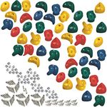 50 Pack of Premium Climbing Holds Stones High Grip Polyresin with Galvanised Steel Fixings (Multicoloured)