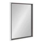 Kate and Laurel Gibson Coastal Wall Mirror, 24 x 18, White and Gray, Decorative Rectangle Mirror for Wall