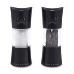 Cole & Mason Harrogate Black Salt and Pepper Grinder Set, Adjustable Ceramic Mechanism, Inverta, ABS Plastic, 154 mm, Gift Set, Includes 2 x Salt and Pepper Mills