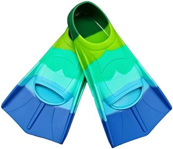 Fadgesy Swimming Training Fins,Comfortable Silicone Flippers for Swimming and Diving,Size Suitable Kids Girls Boys Adults (Small, Six Colorful-C)