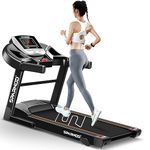 Sparnod Fitness STH-1200 Treadmill for Home Use - Effortless Setup, Powerful 3 HP Peak DC Motor, Speed up to 12km/hr, Supports Users up to 100 kg, 12 Preset Workouts, Manual Incline, Music Speakers