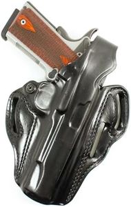DeSantis Thumb Break Scabbard Gun Holster, Fits Standard 5" 1911, OWB Holster with Three Belt Slots for Customized Concealed Carry, Right-Hand Draw, Unisex, Black
